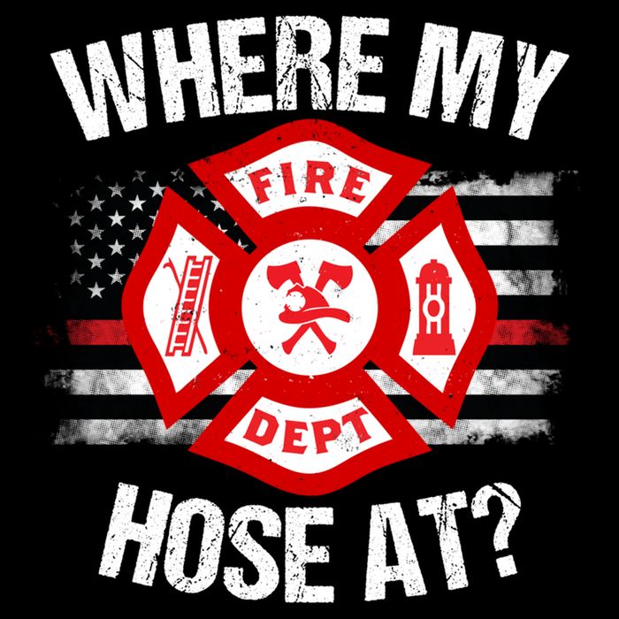 Where My Hose At Firefighter Thin Red Line Flag Fire Gift Backpack