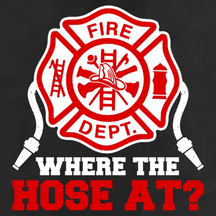 Where My Hose At Funny Firefighter Fire Rescue Cute Gift 7 Panel Mesh Trucker Snapback Hat