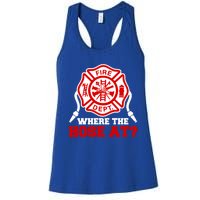 Where My Hose At Funny Firefighter Fire Rescue Cute Gift Women's Racerback Tank