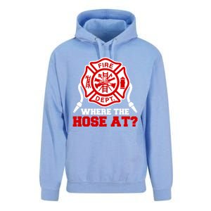 Where My Hose At Funny Firefighter Fire Rescue Cute Gift Unisex Surf Hoodie