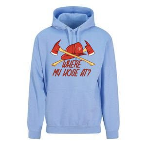 Where My Hose At Funny Firefighter Funny Gift Unisex Surf Hoodie