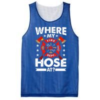 Where My Hose At Funny Fire Fire Rescuer Firefighter Funny Gift Mesh Reversible Basketball Jersey Tank