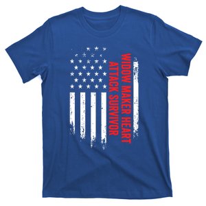 Widow Maker Heart Attack Survivor American Flag Recovery Gift T-Shirt