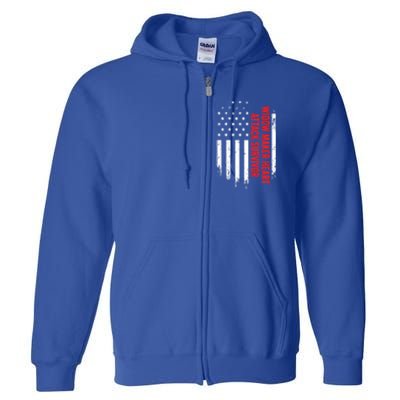 Widow Maker Heart Attack Survivor American Flag Recovery Gift Full Zip Hoodie