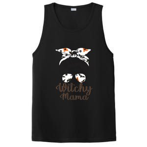 Witchy Mama Halloween Cute Messy Bun Bandana Witch Mom Gift PosiCharge Competitor Tank