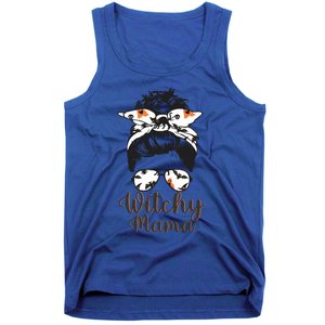 Witchy Mama Halloween Cute Messy Bun Bandana Witch Mom Gift Tank Top