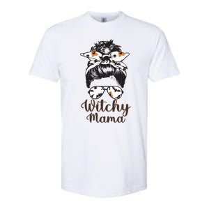 Witchy Mama Halloween Cute Messy Bun Bandana Witch Mom Gift Softstyle CVC T-Shirt