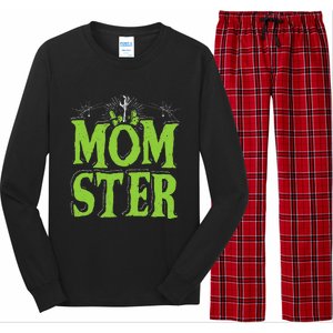 Womens Momster Halloween Monster Best Mom Ever Spooky Mommy Long Sleeve Pajama Set