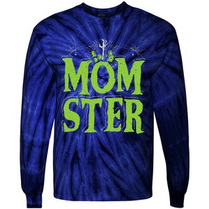 Womens Momster Halloween Monster Best Mom Ever Spooky Mommy Tie-Dye Long Sleeve Shirt