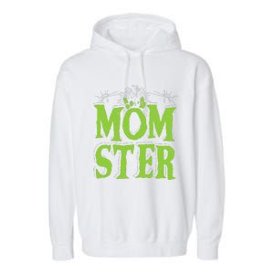 Womens Momster Halloween Monster Best Mom Ever Spooky Mommy Garment-Dyed Fleece Hoodie