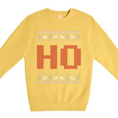 Where My HoS At Ho Matching Couple Santa Ugly Christmas Premium Crewneck Sweatshirt