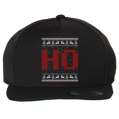 Where My HoS At Ho Matching Couple Santa Ugly Christmas Wool Snapback Cap