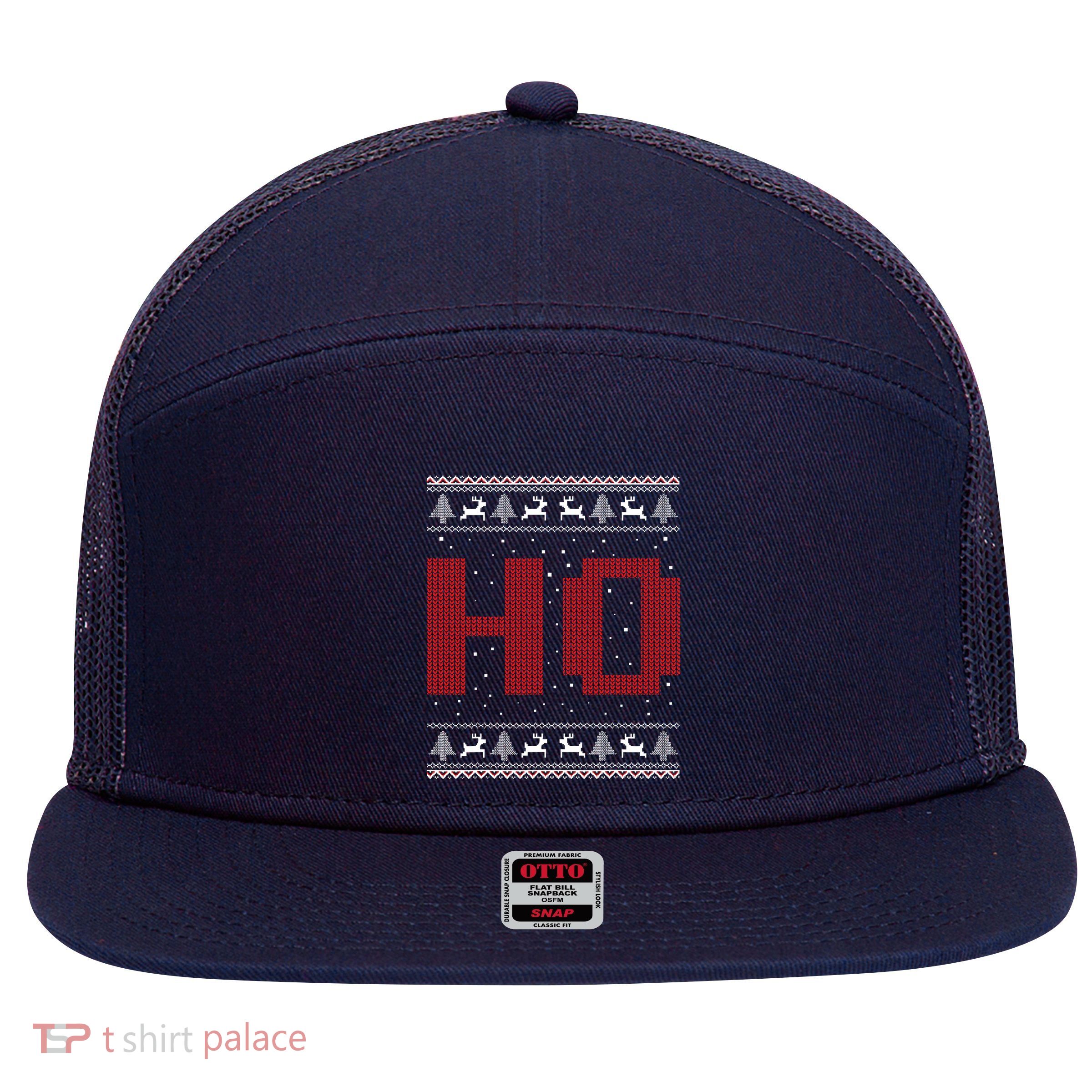 Where My HoS At Ho Matching Couple Santa Ugly Christmas 7 Panel Mesh Trucker Snapback Hat