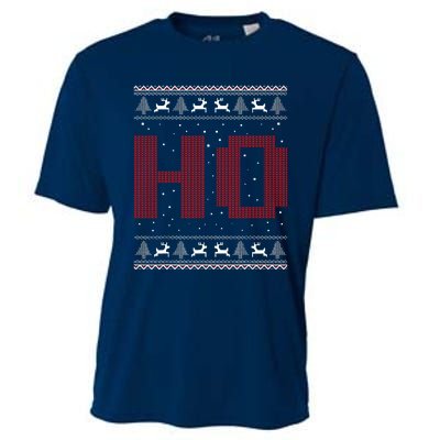 Where My HoS At Ho Matching Couple Santa Ugly Christmas Cooling Performance Crew T-Shirt