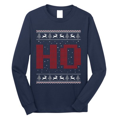 Where My HoS At Ho Matching Couple Santa Ugly Christmas Long Sleeve Shirt