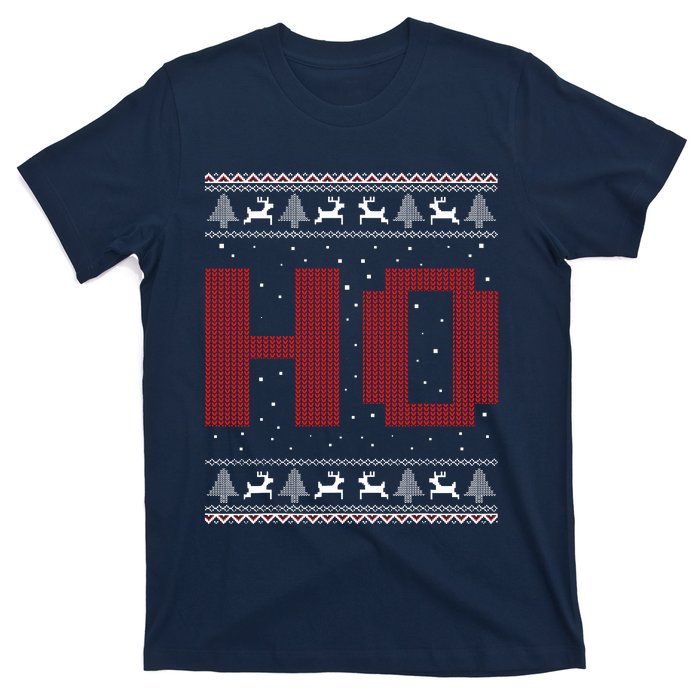 Where My HoS At Ho Matching Couple Santa Ugly Christmas T-Shirt