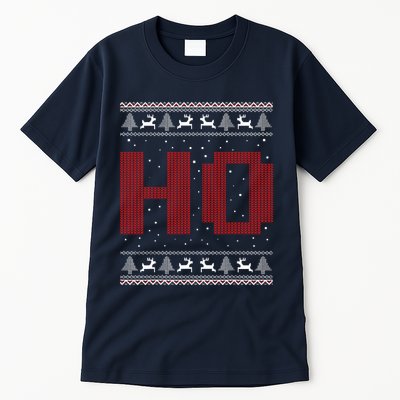 Where My HoS At Ho Matching Couple Santa Ugly Christmas Tall T-Shirt