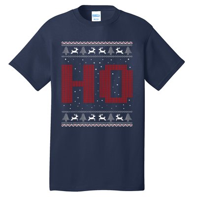 Where My HoS At Ho Matching Couple Santa Ugly Christmas Tall T-Shirt