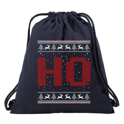 Where My HoS At Ho Matching Couple Santa Ugly Christmas Drawstring Bag