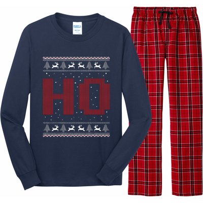 Where My HoS At Ho Matching Couple Santa Ugly Christmas Long Sleeve Pajama Set