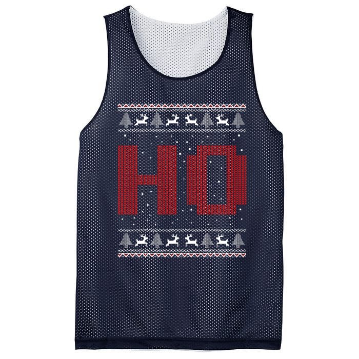 Where My HoS At Ho Matching Couple Santa Ugly Christmas Mesh Reversible Basketball Jersey Tank