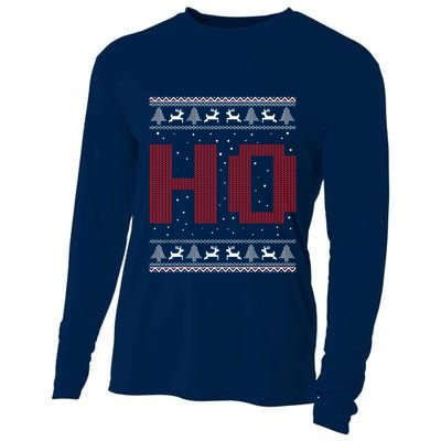 Where My HoS At Ho Matching Couple Santa Ugly Christmas Cooling Performance Long Sleeve Crew