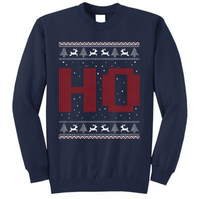 Where My HoS At Ho Matching Couple Santa Ugly Christmas Tall Sweatshirt