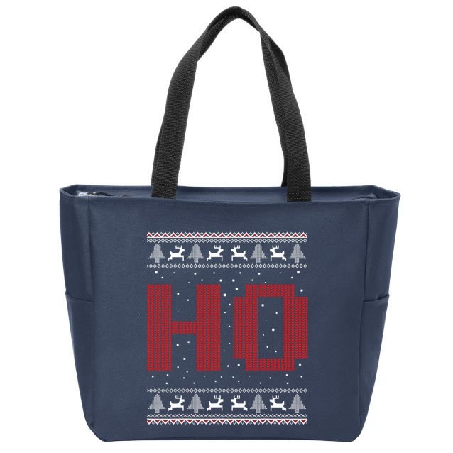 Where My HoS At Ho Matching Couple Santa Ugly Christmas Zip Tote Bag