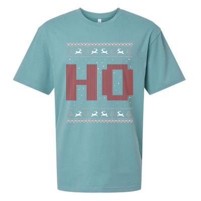 Where My HoS At Ho Matching Couple Santa Ugly Christmas Sueded Cloud Jersey T-Shirt