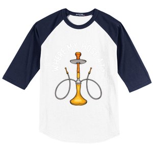 Where My Hose At Funny Hookah Smoking Shisha Smoker Gift Baseball Sleeve Shirt