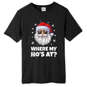 Where My Ho's At Funny Christmas Santa Inappropriate Tall Fusion ChromaSoft Performance T-Shirt