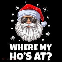 Where My Ho's At Funny Christmas Santa Inappropriate Flatbill Hat
