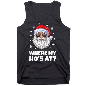 Where My Ho's At Funny Christmas Santa Inappropriate Tank Top