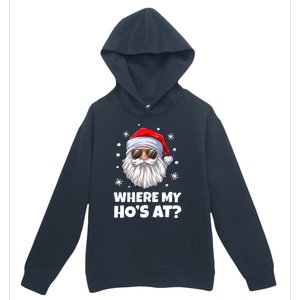 Where My Ho's At Funny Christmas Santa Inappropriate Urban Pullover Hoodie