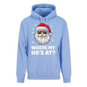 Where My Ho's At Funny Christmas Santa Inappropriate Unisex Surf Hoodie