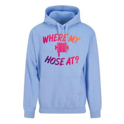 Where My Hose At Sarcastic Saying Tee For Unisex Firefightin Gift Unisex Surf Hoodie