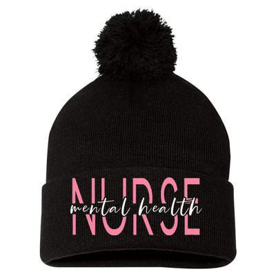 Wo Mental Health Nurse Therapist Awareness Pom Pom 12in Knit Beanie