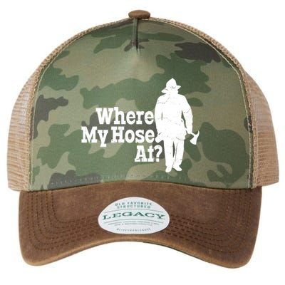 Where My Hose At? Firefighter Design Cool Gift Legacy Tie Dye Trucker Hat