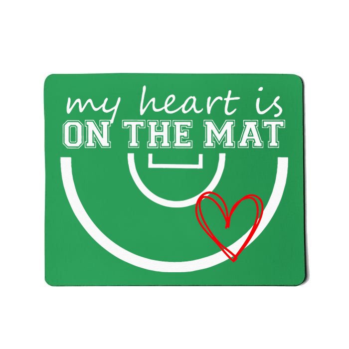 Wrestling My Heart Is On Mat Mom Wrestle Cricut Mousepad