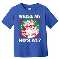 Where My HoS At Santa Funny Christmas Funny Gift Toddler T-Shirt