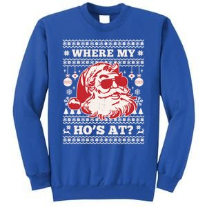 Where My HoS At Funny Ugly Christmas Santa Claus Cute Gift Sweatshirt