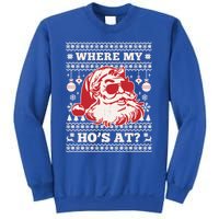 Where My HoS At Funny Ugly Christmas Santa Claus Cute Gift Sweatshirt