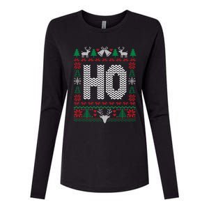 Where My HoS At Ho Matching Couple Christmas Ugly Cute Gift Womens Cotton Relaxed Long Sleeve T-Shirt