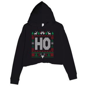 Where My HoS At Ho Matching Couple Christmas Ugly Cute Gift Crop Fleece Hoodie