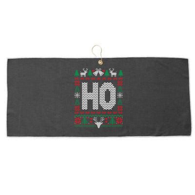 Where My HoS At Ho Matching Couple Christmas Ugly Cute Gift Large Microfiber Waffle Golf Towel