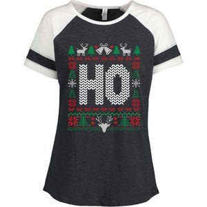 Where My HoS At Ho Matching Couple Christmas Ugly Cute Gift Enza Ladies Jersey Colorblock Tee