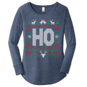 Where My HoS At Ho Matching Couple Christmas Ugly Cute Gift Women's Perfect Tri Tunic Long Sleeve Shirt