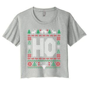 Where My HoS At Ho Matching Couple Christmas Ugly Cute Gift Women's Crop Top Tee