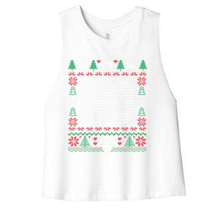 Where My HoS At Ho Matching Couple Christmas Ugly Cute Gift Women's Racerback Cropped Tank