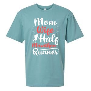 Wife Mom Half Marathon Runner Half Marathon Cute Gift Sueded Cloud Jersey T-Shirt